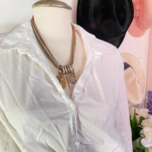 Gold and Silver Multi Charm Chain Necklace